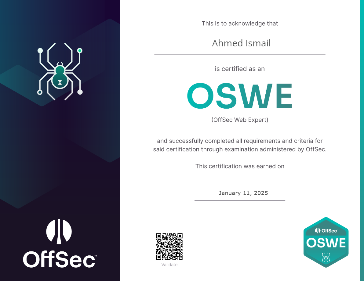 OSWE credential